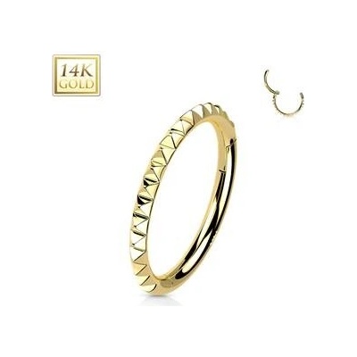 Šperky4U zlatý piercing segment kruh ZL01232-YG-1208