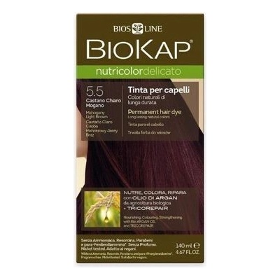 Biosline Biokap farba na vlasy 5.50 Hnědá světlý mahagon 140 ml