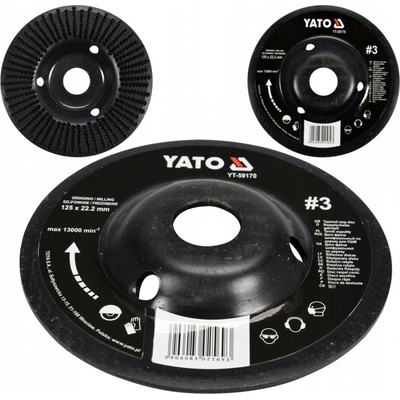 Yato Rotační rašple úhlová jemná 125 mm YT-59170