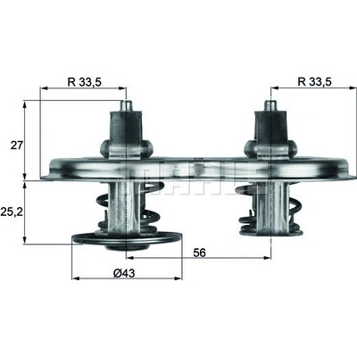 Termostat, chladivo MAHLE TX 33 75D