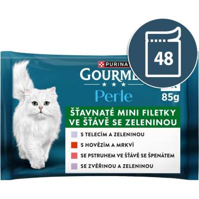 Gourmet Капсули Gourmet Perle, мини филета със зеленчуци в сос 48 x 85 г