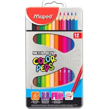 Maped Цветни моливи Мапед maped color'peps 12 цвята в метална кутия