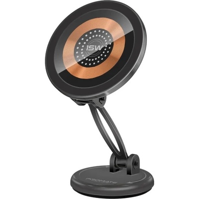 Promate Безжична стойка за кола 12V ProMate MAGNUS2-QI Cradleless 15W MagSafe Compatible Wireless Charging Car mount, For Dashboards, foldable design, Meta