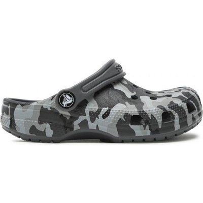 Crocs Classic Camo Clog K dětské pantofle černá šedá