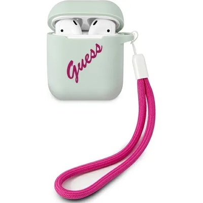 Guess Калъф за AirPods Guess GUACA2LSVSBF, синьо-фуксия, силиконов, Vintage