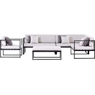 Sensum Skepparholmen Set lounge nábytku, 5 dílů, ocel, polyester, černá, šedý SF-019-BK