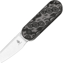 Kizer Mini Bay 14C28N,Satin,vortex pattern micarta