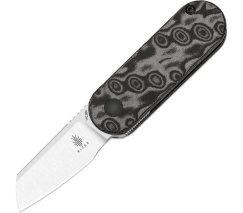 Kizer Mini Bay 14C28N,Satin,vortex pattern micarta