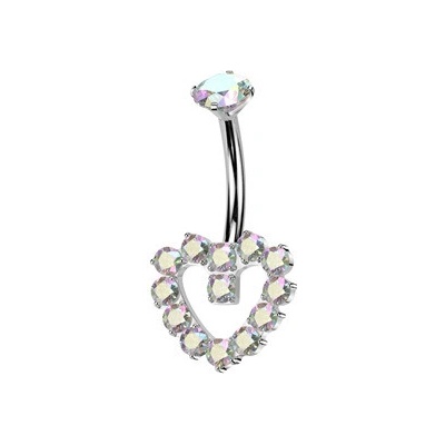 Šperky4U piercing do pupíku srdce titan TIT1548-AB