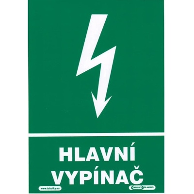 Hlavní vypínač 148x210mm - samolepka