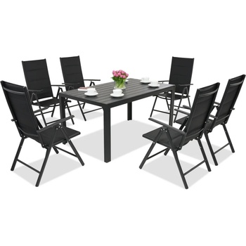 Garden Point Градински мебели от алуминиев polywood Verona Garden Point за 6 души черни (GAP321)