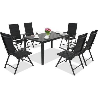 Garden Point Градински мебели от алуминиев polywood Verona Garden Point за 6 души черни (GAP321)