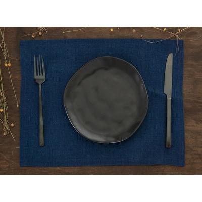 Tom Linen prestieranie Navy Washed 30x40 cm