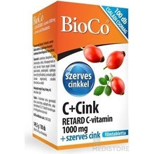 BioCo C+Zinok vitamin C 1000 mg RETARD+organický zinok 100 kapsúl