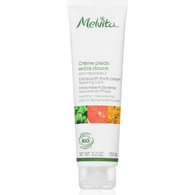 Melvita Les Essentiels regenerační krém na unavené nohy Extra Soft Foot Cream Repairing Care 150 ml