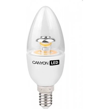 Canyon LED COB žárovka E14 svíčka průhledná 6W 470 lm Teplá bílá 2700K 220-240V 150° Ra>80