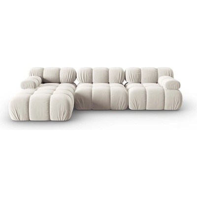 Micadoni Бежов кадифен модулен ъглов диван (ляв ъгъл) Bellis - Micadoni (MIC_SET5L_2_F1_BELLIS8)