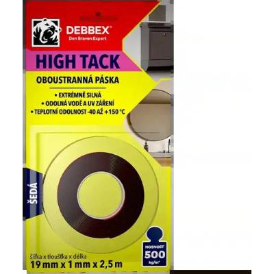 Debbex High Tack Obojstranná páska 19 mm x 2.5 m sivá