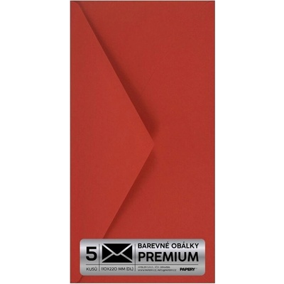 Obálka PREMIUM 5 KS (DL) 110x220 mm Třešňová