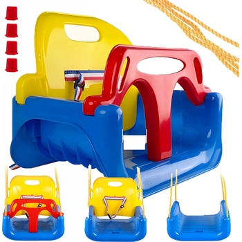 Kruzzel 23552 houpačka plastová 3 v 1, vícebarevná