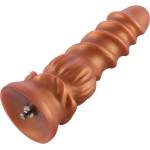 HISMITH HSA56 Spiral Grain Silicone Dildo KlicLok 8.46" Gold