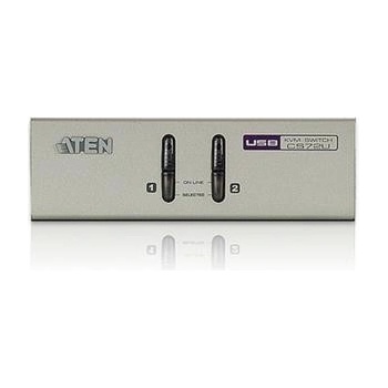 Aten CS-72U KVM switch USB 2PC audio, with custom cables 1,2m