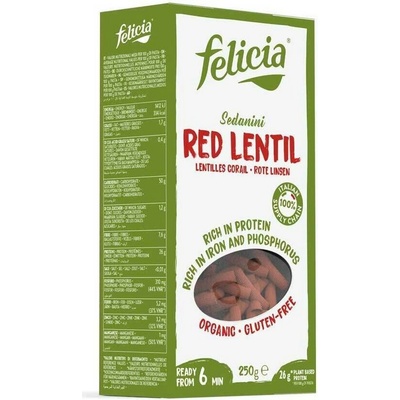 Felicia Cestoviny Sedanini z červenej šošovice BIO 250 g