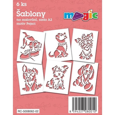 Magic šablony papírové 6 ks sada A2 Pejsci