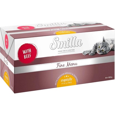 Smilla Fine Menu s náplňou hovädzie s kuracími prsiami a paprikou 8 x 100 g