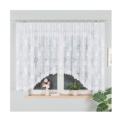 Dekorační oblouková krátká záclona na žabky RENATA 150 bílá 400x150 cm MyBestHome