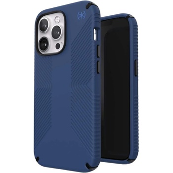 Speck Presidio 2 Grip Case - удароустойчив хибриден кейс за iPhone 13 Pro (тъмносин)