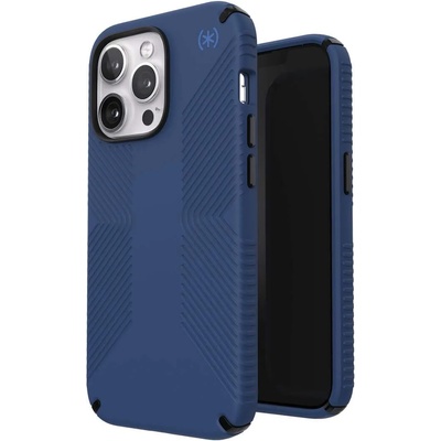 Speck Presidio 2 Grip Case - удароустойчив хибриден кейс за iPhone 13 Pro (тъмносин)