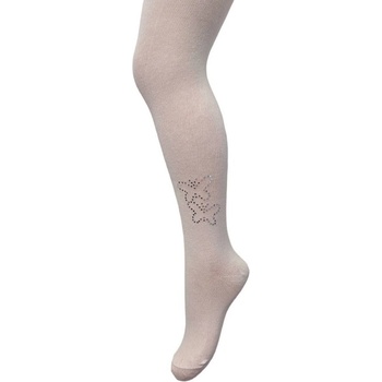 detské pančuchy dievča biele s aplikáciou motýľ