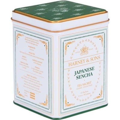 Harney & Sons čaj Japonská Sencha 20 hedvábných sáčků v plechovce