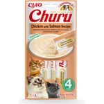 Inaba Foods Cat Ciao Churu krémes macskaeledel - пилешко, сьомга 4 x