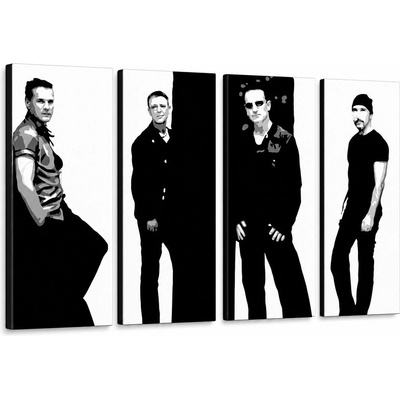 Ručne maľovaný POP Art obraz U2 in Black - 120x60 cm
