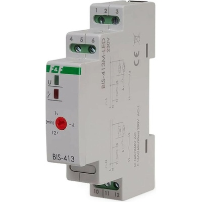 BIS-413M-LED/230 - Impulzné relé s časovým spínačom a pamäťou, 230V, 16A (160A/20ms), 1x NO