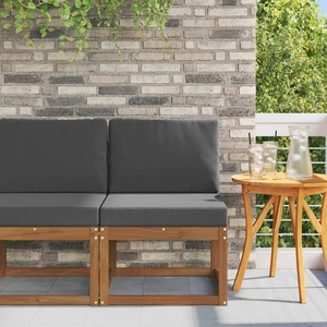 vidaXL Среден диван за открито Солидно акациево дърво Естествен (900456)