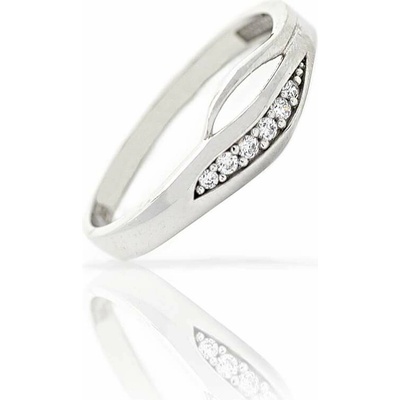 Diante Zlatý prsten s bílým kamenem 59642757