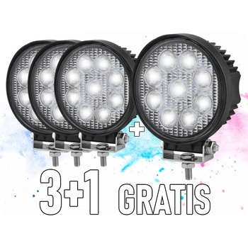 TruckLED LED Epistar pracovné svetlo, 27W, okrúhle 2200 lm, 12/24V, IP67, 3+1 zadarmo! [L0076]