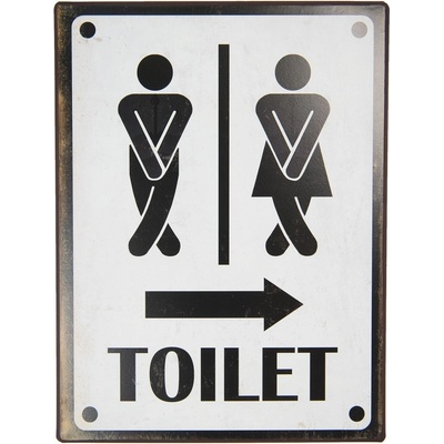Nástěnná kovová cedule Toilet - 26*35 cm - Clayre & Eef