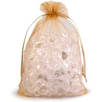 Dárkový pytlík 14x21 cm organza - zlatá sv. (10 ks)