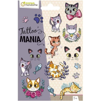 Avenue Mandarine Tetování dočasné Tattoo' Mania kočky 1ks