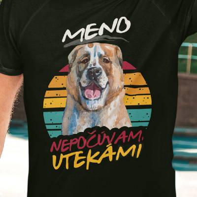 Tričko s potlačou Stredoázijský Ovčiak Čierna