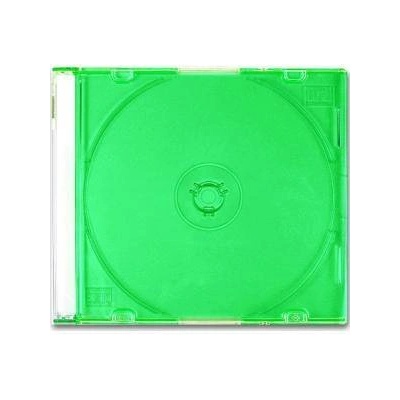 CD-BOX Тънки прозрачни за 1 CD (slim box clear) - Зелена