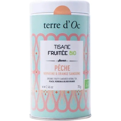 Terre d'Oc Pêche Verveine & Orange Sanguine BIO ovocno bylinný čaj 70 g