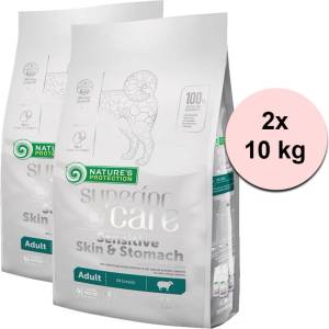 Nature's Protection Superior care dog GF adult Sensitive skin & stomach lamb all breeds 2 x 10 кг