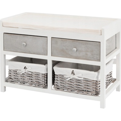 Shabby Chic COU5071/G 4Z a lavicí 34x69x47 cm šedá