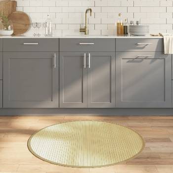 Image 1 of vidaXL Килим, кръгъл, светъл натурален, 100 см, бамбук (376987)