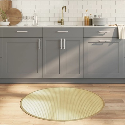 vidaXL Килим, кръгъл, светъл натурален, 100 см, бамбук (376987)